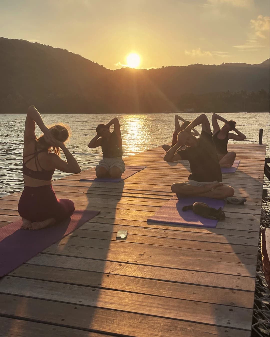 Yoga at Sunset on Jetty